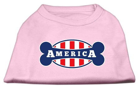 Bonely in America Screen Print Shirt Light Pink XXL